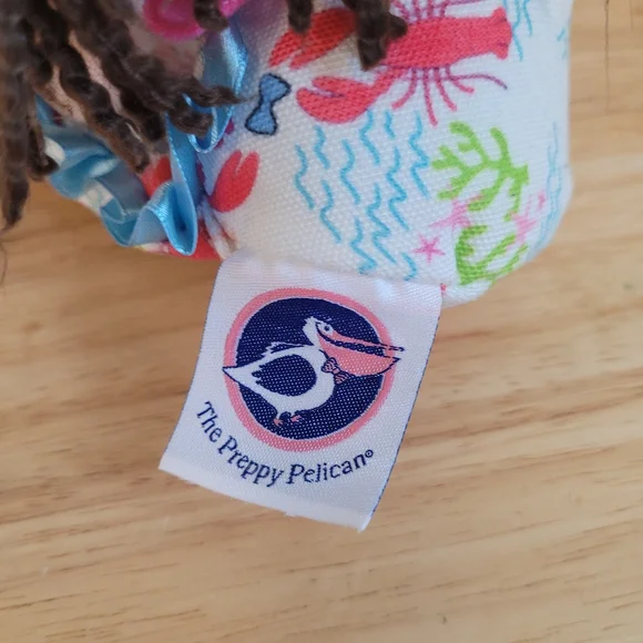 Preppy Pelican Dark Brown Hair Plush Mermaid Doll 18" Stuffed Toy Weighted Tail - Picture 5 of 7